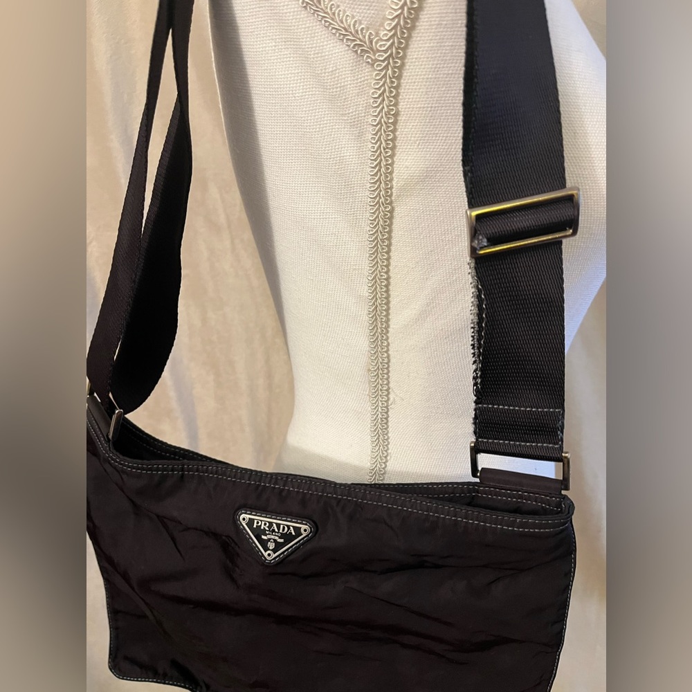 Slate gray Prada crossbody